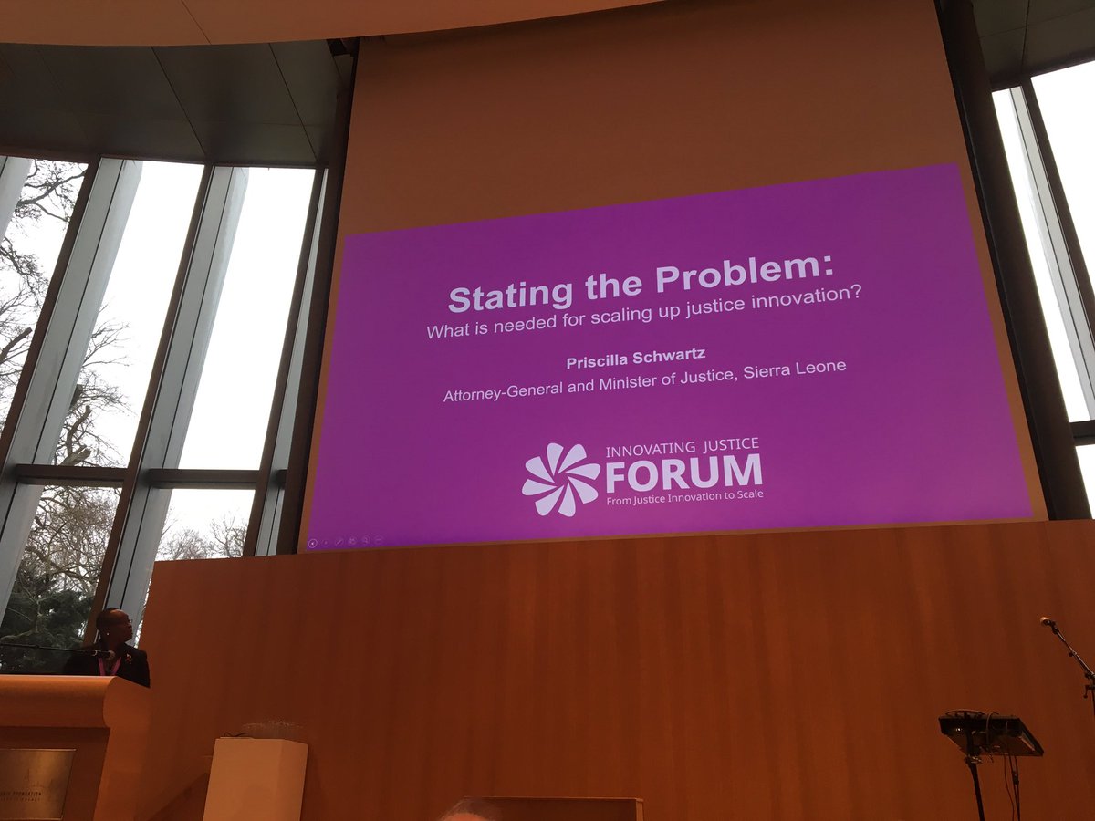 CarolineCalomme's tweet photo. Priscilla Schwartz, minister of justice of Sierra Leone: “We need justice impact assessments to really understand what the justice needs of citizens are.” #justinnovate #a2j https://t.co/Q0eRdMxBMU