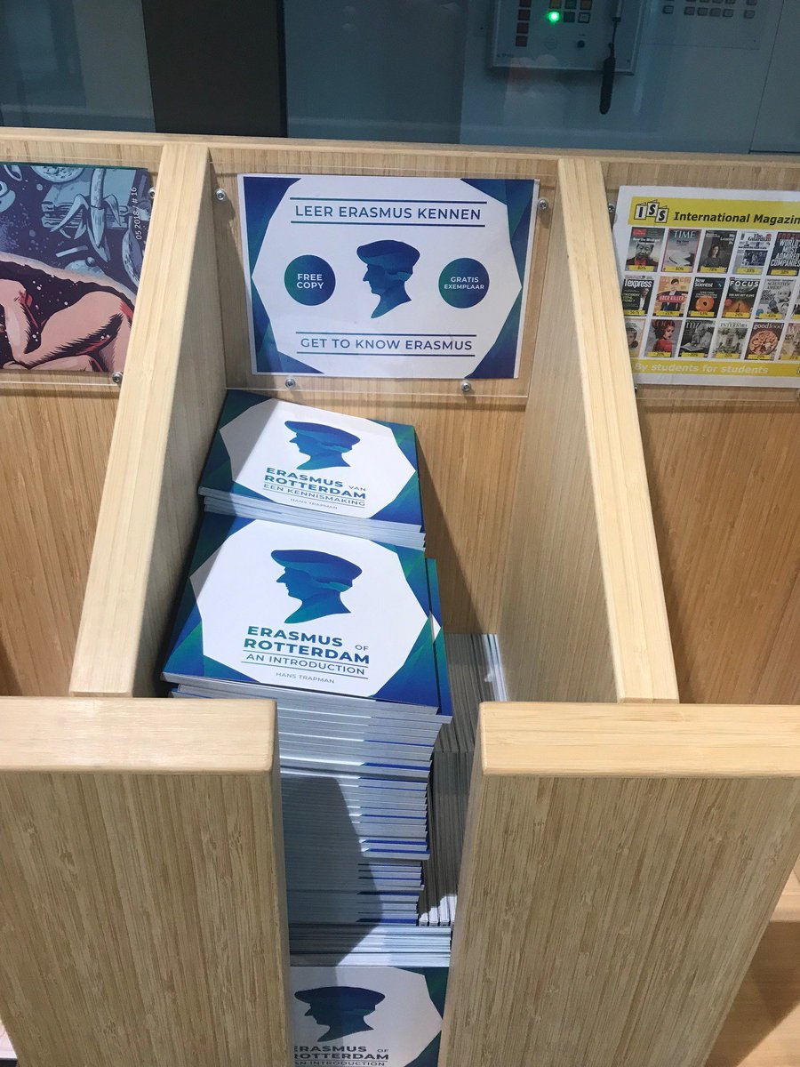 ErasmusRdam's tweet photo. Het boekje 'Erasmus van Rotterdam: een kennismaking' wordt verspreid op de diverse locaties van @erasmusuni. Bij @bibliotheekrdam ligt het boekje al, op korte termijn hier meer info over verkooppunten! https://t.co/9E4awEyu3h