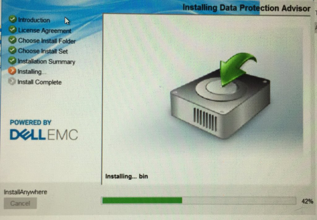 schlahsa's tweet image. Installation of #DPA #Iwork4Dell #dataprotectionsuite