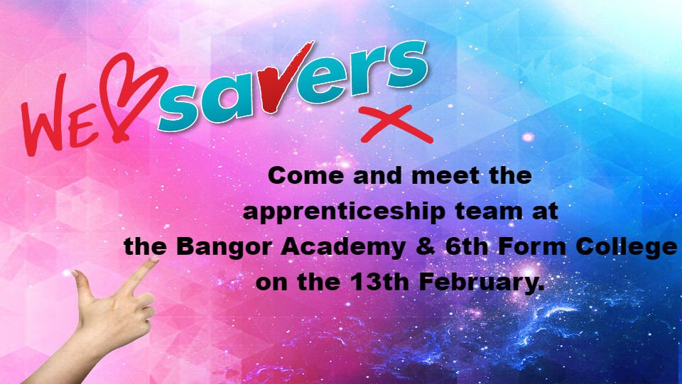 Be sure to come and visit our Apprenticeship team <a href="/Bangor_Academy/">Bangor Academy</a>, on the 13th of Feb! Are you ready to kick start your career in retail?! #Savers #Apprenticeships #Recruitment