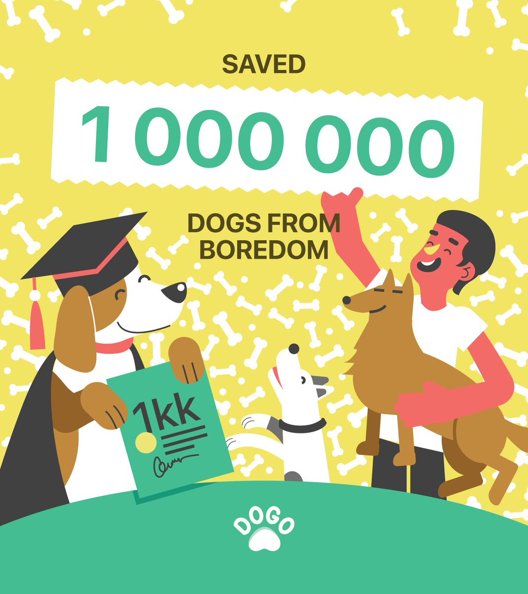 Dogo_App's tweet photo. @Dogo_App is training one million dogs worldwide! Join our community and make your dog happy #dogtraining #dogs #pets #dogsoftwitter https://t.co/QAK4zf9Day