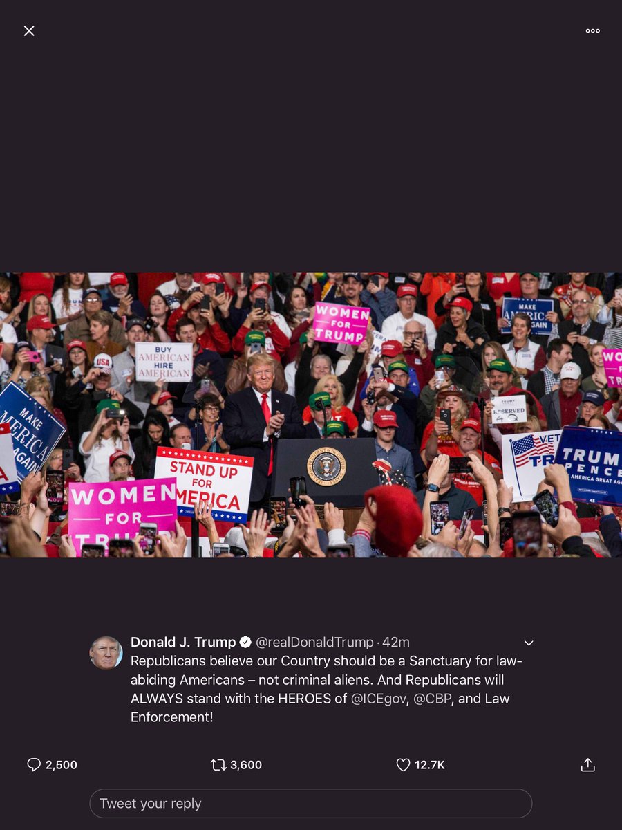 Mamapaws6's tweet photo. @KingdomUpholste @DaverRhomberg @PennyAnneSingl2 @realstevemries @atjacked @BlueSea1964 @POTUS @realDonaldTrump Why would POTUS tweet this? 
He likes credit and demands control... he would have denounced it long ago if he wasn’t involved. https://t.co/fs3dSjBxoD