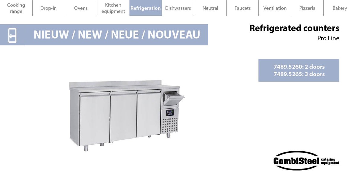 This #counter with a depth of 600mm has been added to our #ProLine counter range. Check all the specifications here: bit.ly/7489-5260 #combisteel #koeling #refrigeration #koelwerkbank #horeca