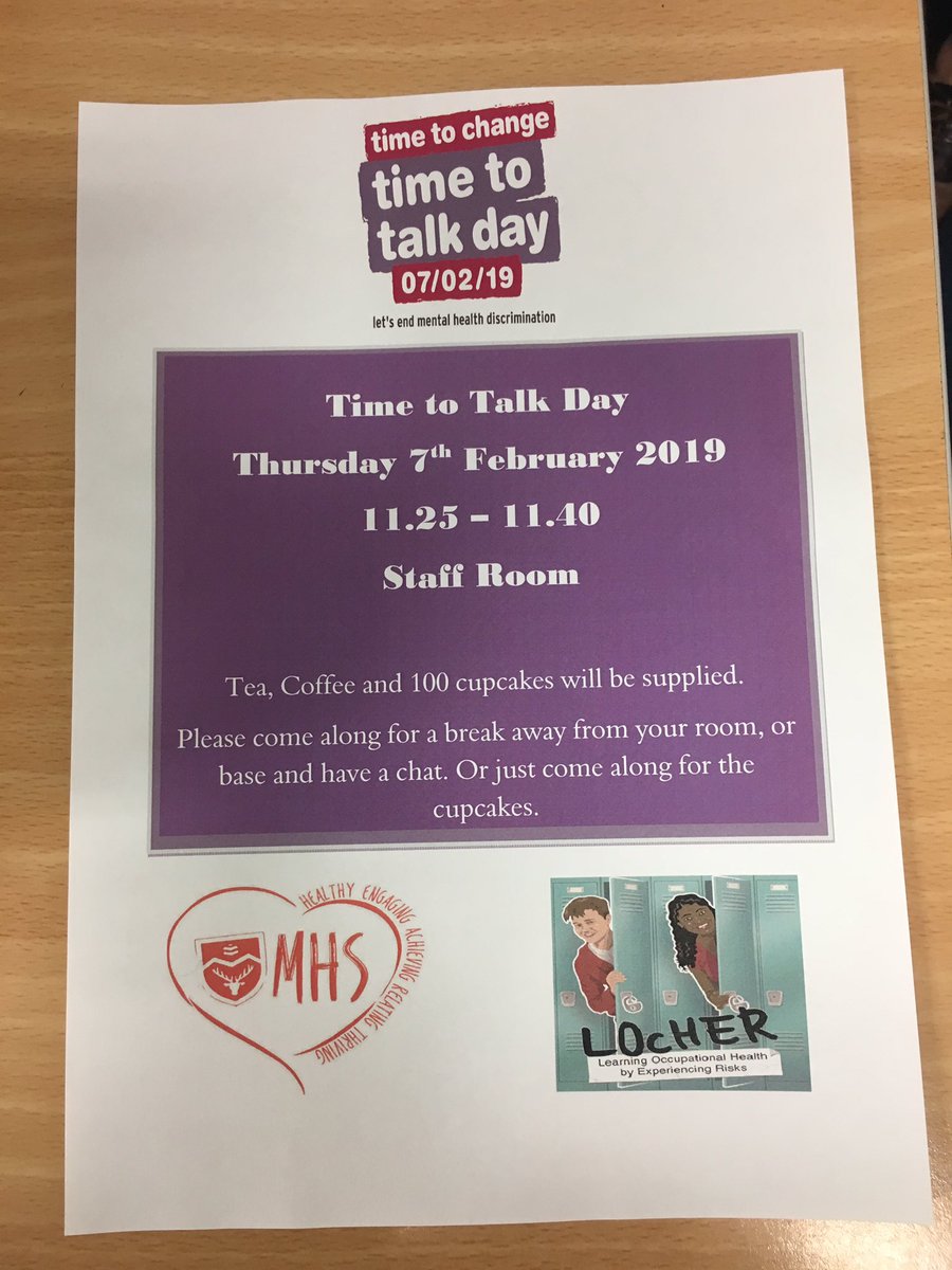 @locherproject @MonifiethHigh @mhs_asn  Come on down to the staff room tomorrow break and enjoy an uplifting cupcake from our S3 creative cake class #timetotalkday2019 #buildingrelationships #ItsOkNotToBeOk #everyonelovescake