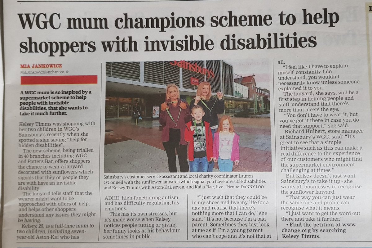 Huge Thankyou to @whtimes for writing & publishing my story 🌻💚 #sunflowerlanyard #sainsburys