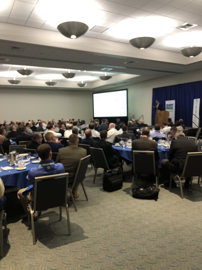 RISE and Shine! <a href="/AhobbsRISE/">Aaron Hobbs</a> kicking off #GIS19 at RISE breakfast.