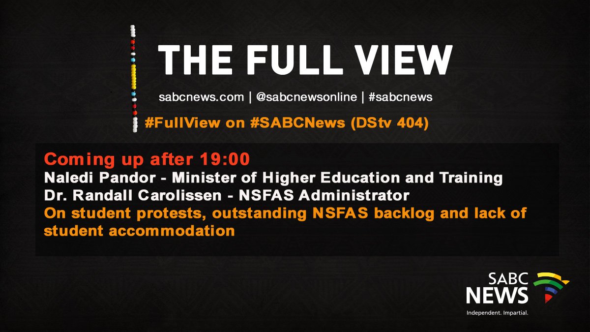 SABCNews's tweet photo. If you wish to comment on any of our leading stories send us your 30 seconds video or voice notes to our WhatsApp line +27 66 479 8056.
#SABCNews #FullView @FullViewSABC @NzingaQ @FrancisHerd @NalediPandor @RJCarolissen #WitsHungerStrike #DUTShooting #DUTstrike #UJTotalShutDown https://t.co/mOhuVmHRWn