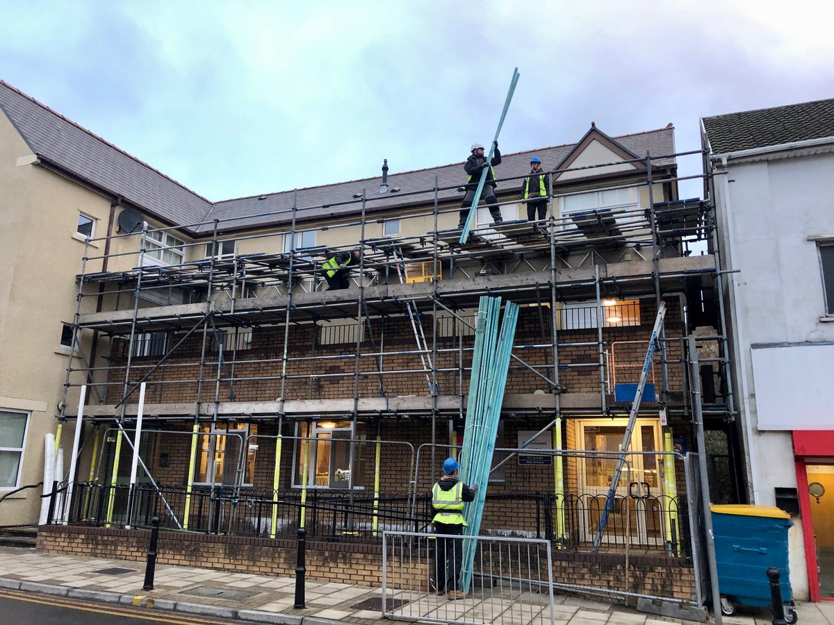 Preparation on site for temporary roof install at Pinewood House. 
#Cardiff #Scaffolding #Treorchy #Wales #TemporaryRoof #PinewoodHouse #NationalHealthService