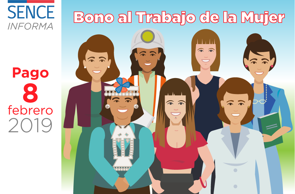 SenceChile's tweet photo. #Senceinforma A nuestras usuarias del Bono al Trabajo de la Mujer, les informamos que el pago mensual correspondiente al mes de enero estará disponible el viernes 8 de febrero. Acércate con tu cédula vigente a @BancoEstado o #ServiEstado desde el viernes en todo 🇨🇱#ChileEnMarcha https://t.co/V1FhhHwInA