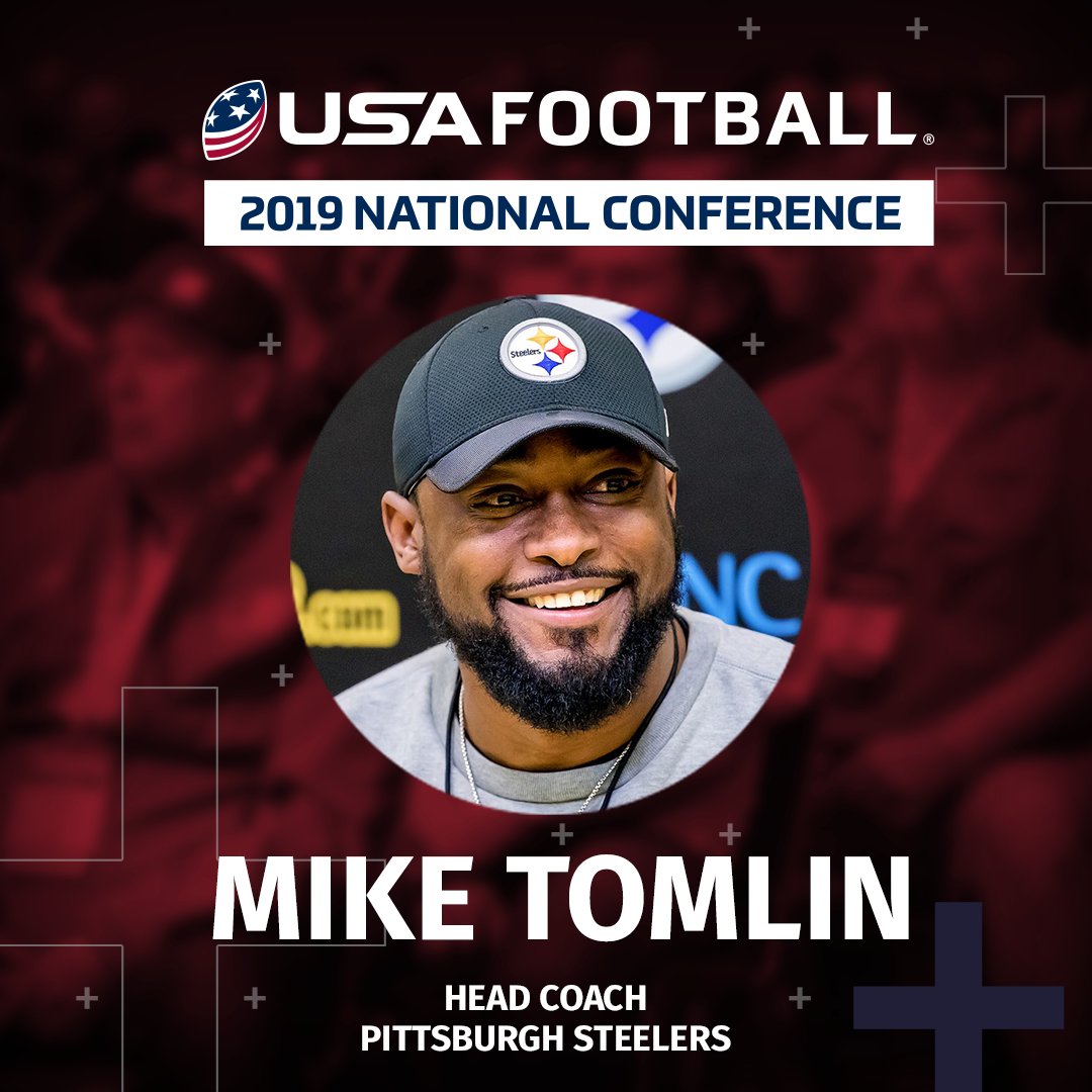 USAFootball's tweet image. We are thrilled to add @steelers Head Coach Mike Tomlin to our #USAFootball19 speaker lineup!

Our National Conference takes place February 22-24 in Orlando, FL!

REGISTER to hear from Coach Tomlin and many more of the best football minds in the country: bit.ly/2iOuMiw