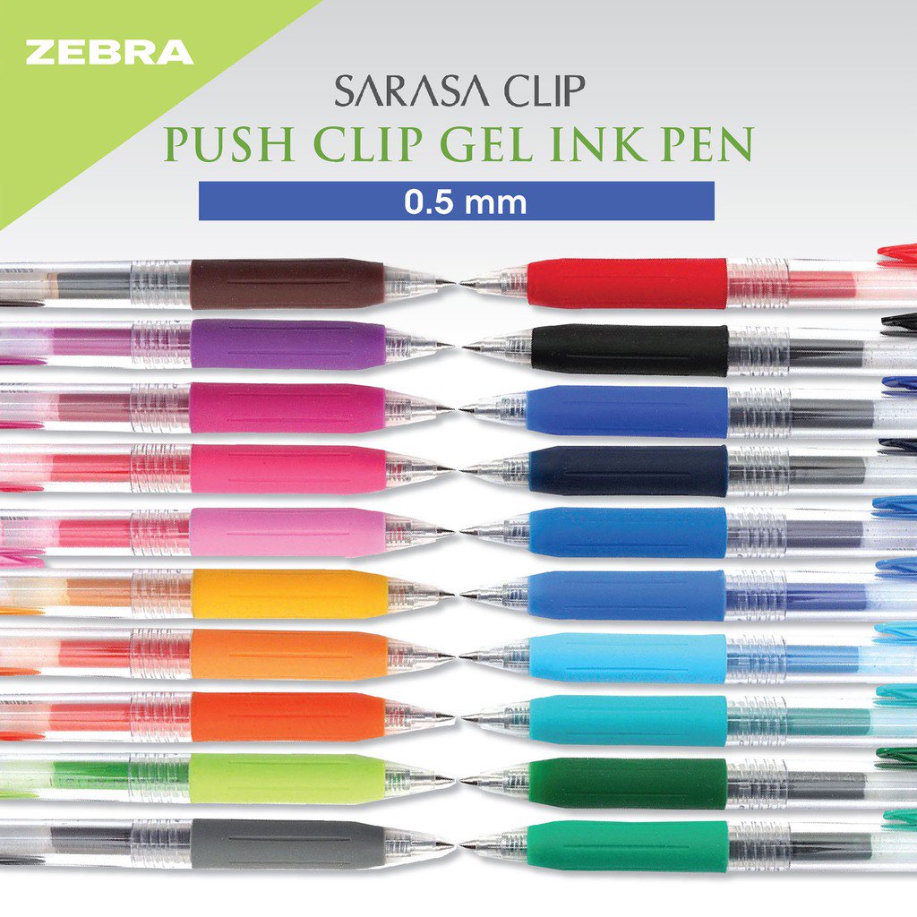 1. Zebra Sarasa Push Clip Gel Pen2. Uni-ball RE Off-Black