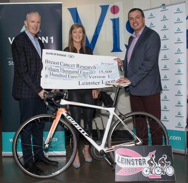 version1's tweet image. This is the 10th year of the Version 1 @leinsterloop, and as the main sponsor, we are very proud to support this event. We have raised approximately €300,000 raised to date for Breast Cancer Research - @BCResearchIre &amp;amp; other charities. 🚲