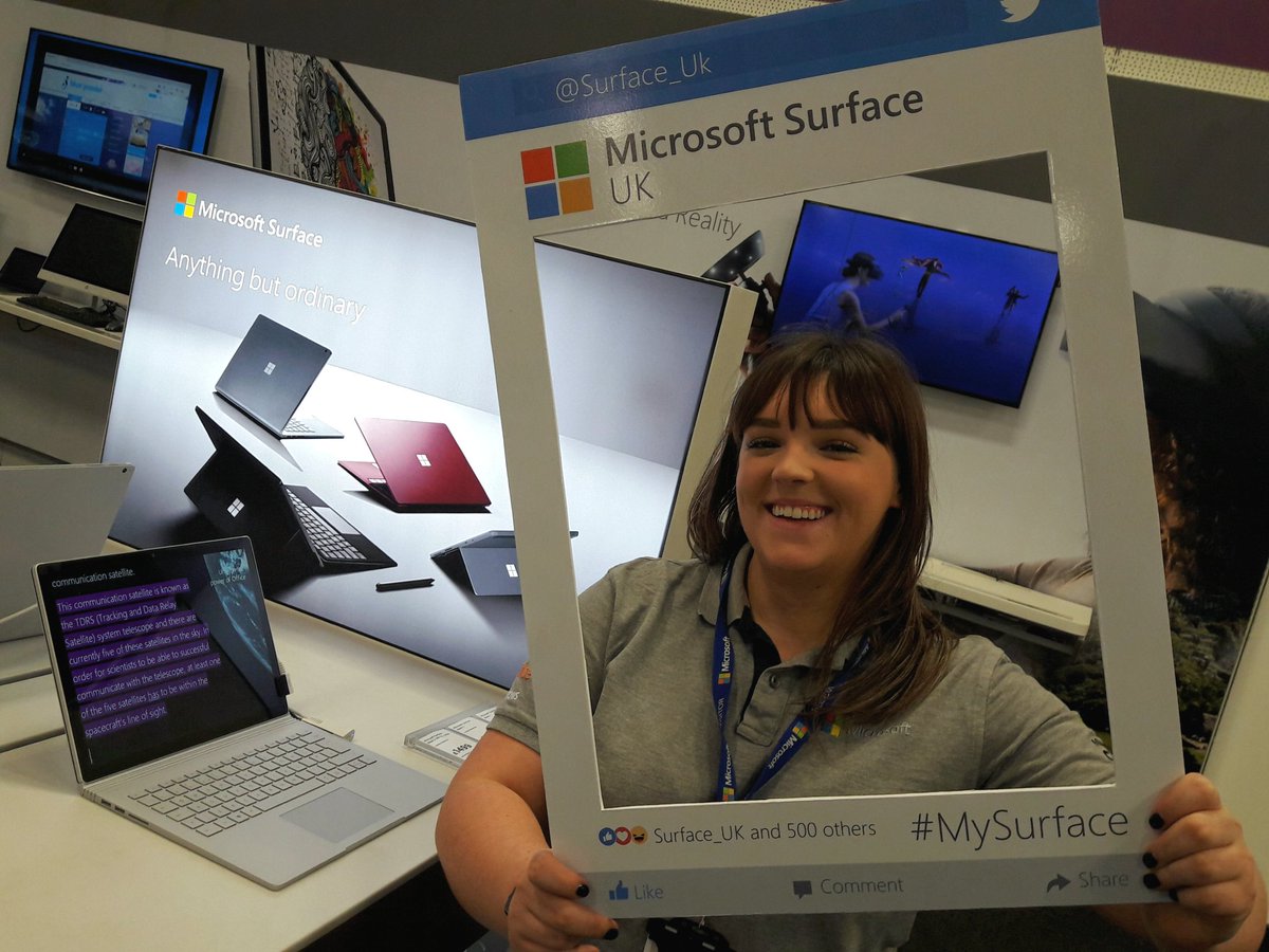 Douglas334's tweet photo. @MicrosoftLauren out and about in stores for Surface Week. Give her a follow to see where she is for help and advice. #MySurface #SurfaceTalk https://t.co/bxlOHvW8o6