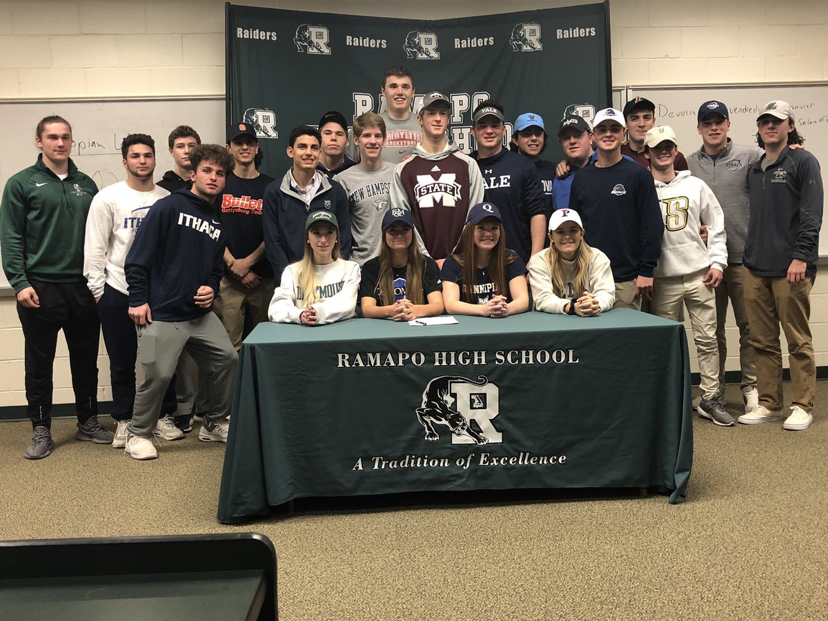 RamapoAthletics's tweet photo. Congrats to all 24! Of our athletes that are continuing their athletic and academic careers in college. We are proud of you for representing yourself, your families and your school with the utmost pride and respect these last 4 years! #PoPride @VarsityAces @NJScom @HSSportsNJ https://t.co/zsH87iq7BO