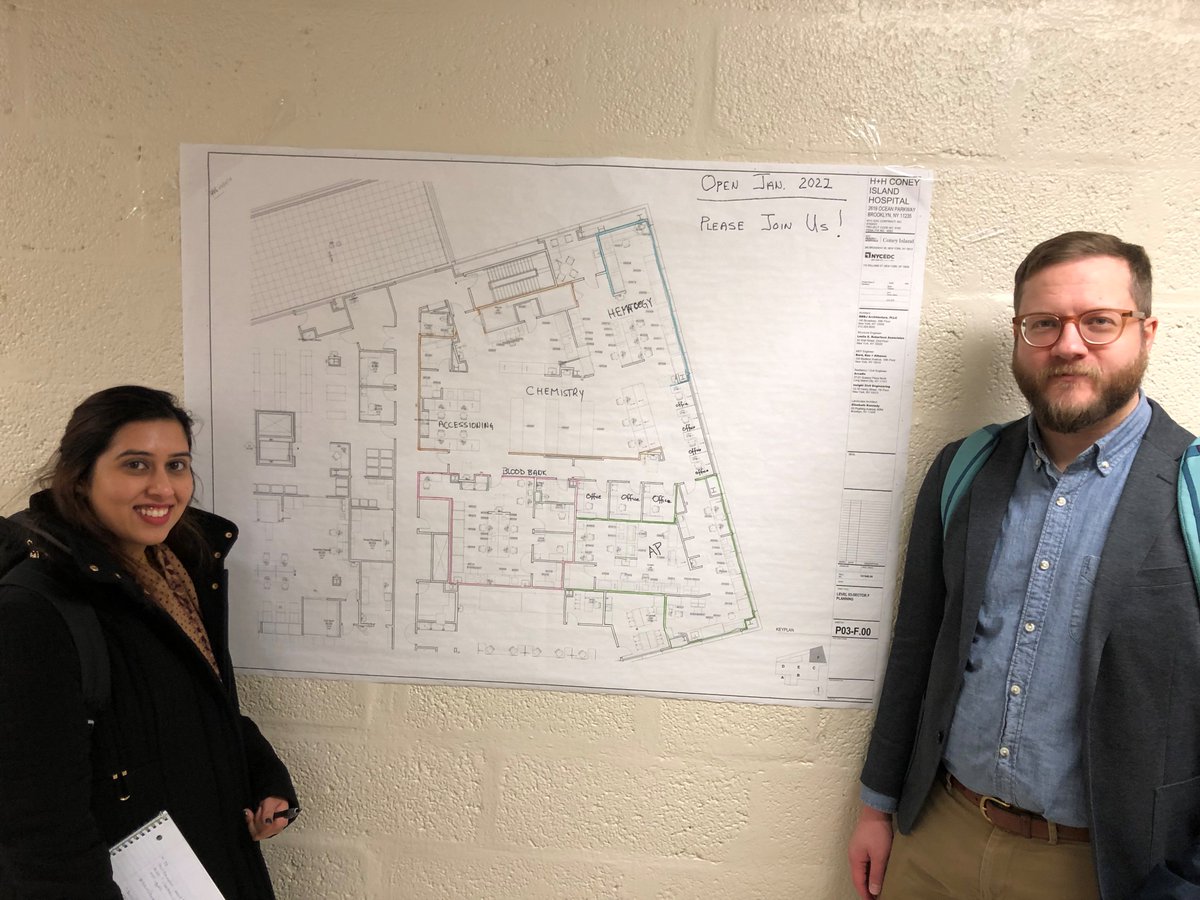 ShenMilsomWilke's tweet image. Another day, another site visit. SM&W's Ryan Larsen and Pooja Parikh on site at the H+H Coney Island Hospital last week. Opening in January of 2022 - we cannot wait to see this project come to life. #MedicalEquipmentPlanning #AcousticalDesign #AudiovisualDesign #SMWTeam