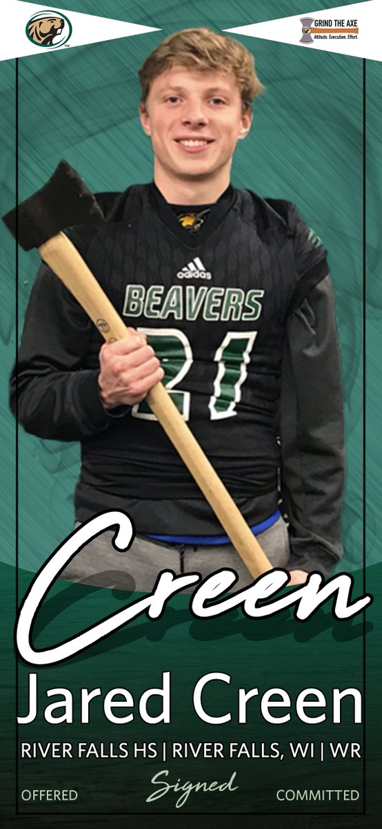 BSUBeaversFB's tweet photo. Welcome to #BeaverTerritory, @jaredcreen!

#BemidjiNSD #GrindTheAxe19 https://t.co/x6knUwDzHm