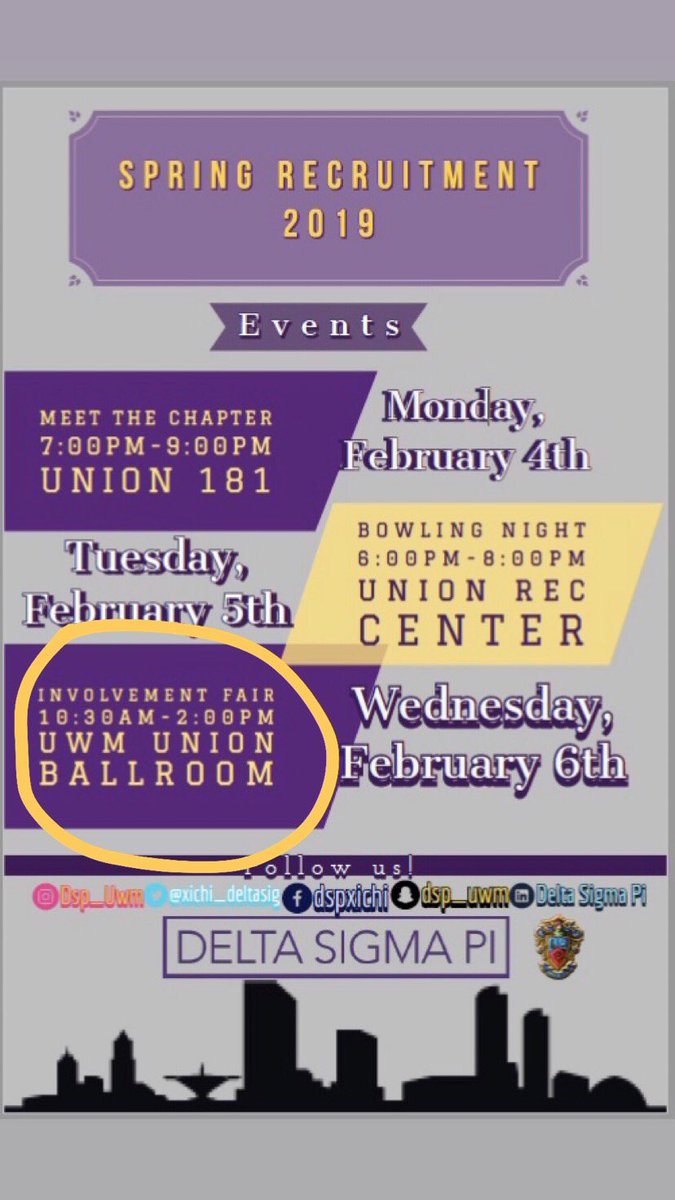Let’s be Invovled! Stop by our DSP table at the Involvement Fair and get acclimated on campus. Learn more about our organization and share the beauty of business.