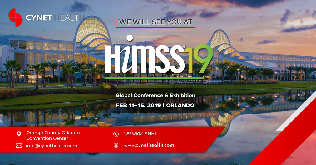 cynethealth's tweet photo. We are excited to attend #HIMSS 2019 in Orlando FL next week. Say Hello to the Cynet Health Onsite Team @ParikM &amp; @nick_budhiraja #HealthIT #himss19 #himss2019 #healthcareit #HIT https://t.co/zgwEgS5bLA
