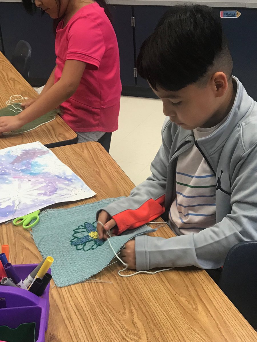 Amazing weaving by a third grader today! ❤️🎨