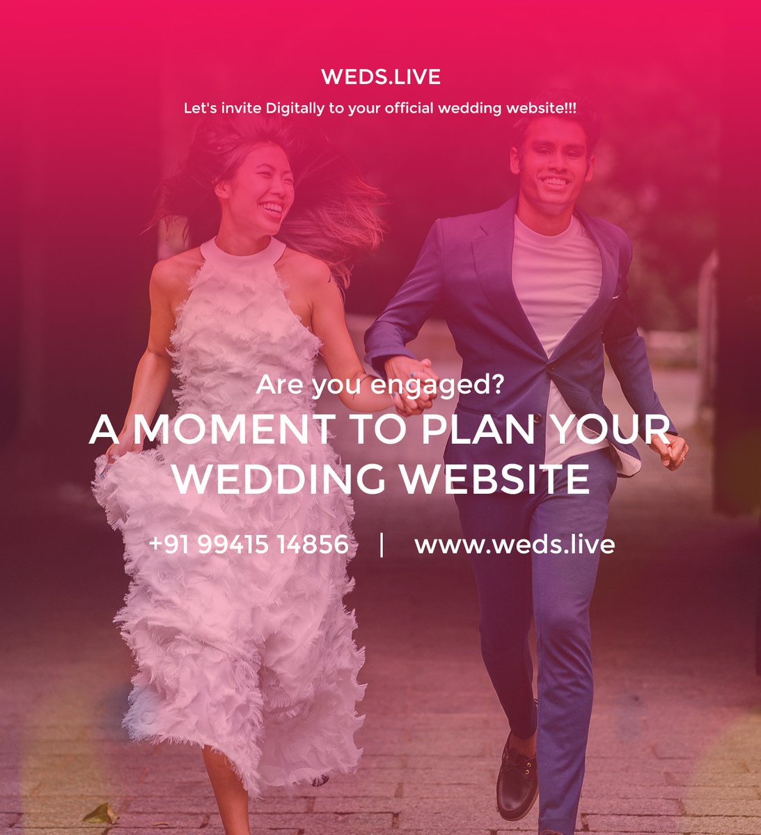 WedsLive's tweet image. @WedsLive .live offering stunning wedding website with bride &amp;amp; groom name printed Domain URL( brideandgroom.weds.live ). Free website, Free Domain &amp;amp; Pay for hosting just 500 INR for 3 months. For more information visit weds.live