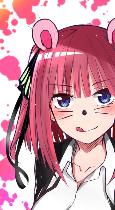 siki_色さんがTwitterに投稿した中野二乃(五等分の花嫁)のイラスト。