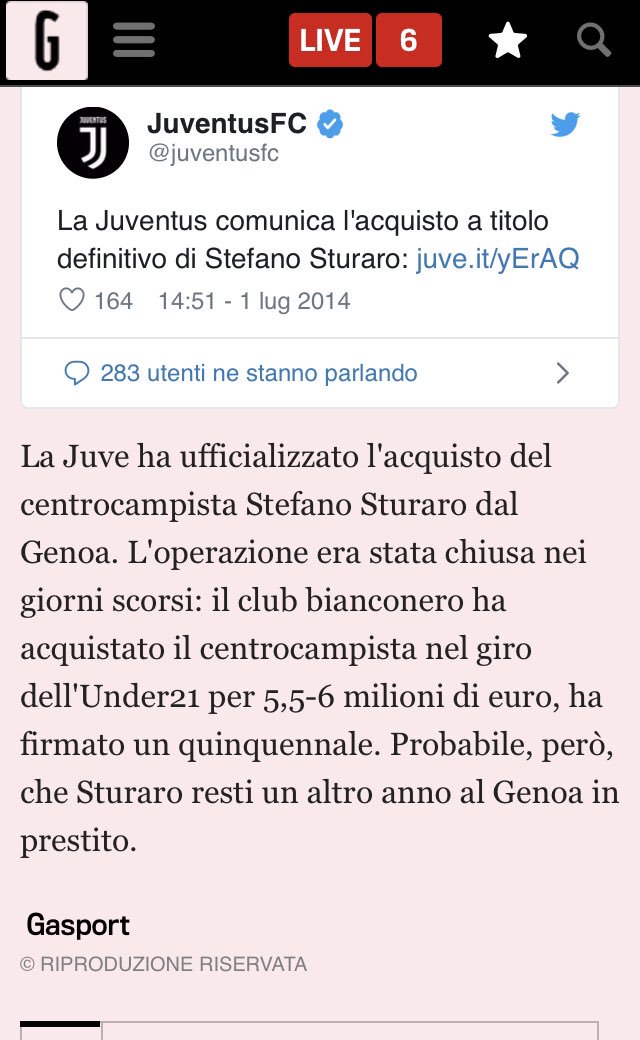 pisto_gol's tweet photo. Sturaro torna al Genoa per 16.5mln di euro: nel 2014 secondo la Gazzetta, era stato pagato dalla Juve 5.5 mln di euro. Senza giocare mai, il suo valore è triplicato. Giochi Preziosi https://t.co/WHBPK3G8lO