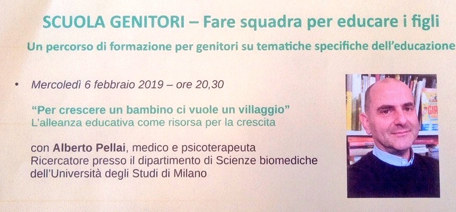 ICSBosisio's tweet photo. Per crescere un bambino ci vuole un villaggio, l'alleanza educativa come risorsa per la crescita. Alberto Pellai ospite all'#ICSBosisio per una serata dedicata ai genitori https://t.co/q9gwaXgOZT