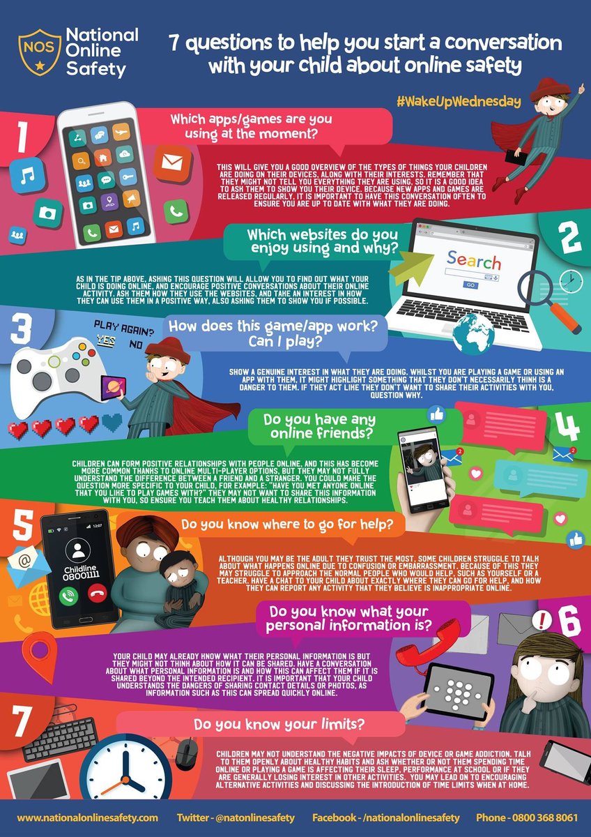 NailsworthSch's tweet photo. Some tips for talking to kids about e-safety. https://t.co/2janAiNNZa