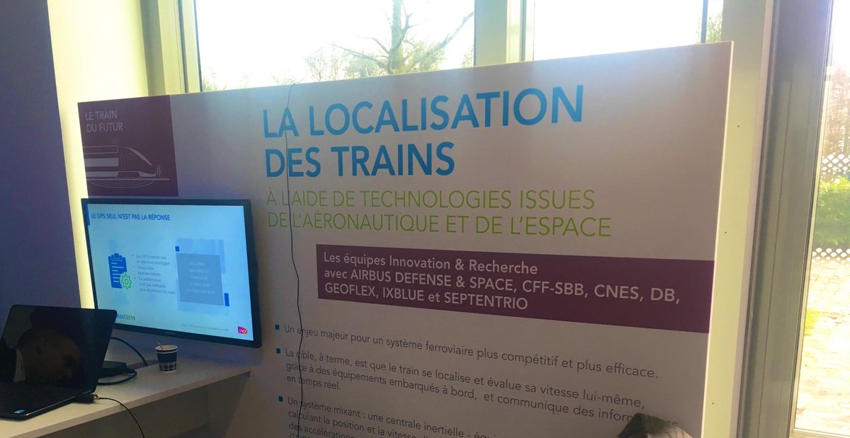sylvie_humbert's tweet photo. #Innovmat2019 Localiser avec précision les trains, même dans les tunnels, grâce au GPS + centrale inertielle, un projet des équipes Innovation&Recherche #SNCF et #AirbusDefense https://t.co/VblLwcBtfI