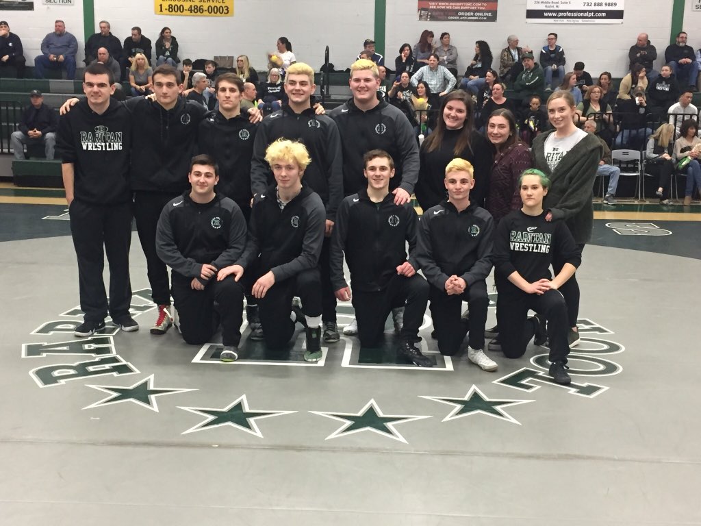 RaritanSports's tweet photo. Join us tonight For the semi-final Sectional Wrestling match against Rumson.  Make sure to wear Red, White, and Blue.  7:00  pm start, Family passes will be honored. Go Green Machine! https://t.co/lrfGuHwC8p
