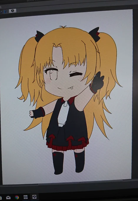 ゆにちゃんベタ塗りー。意外と2頭身むずかしい! 