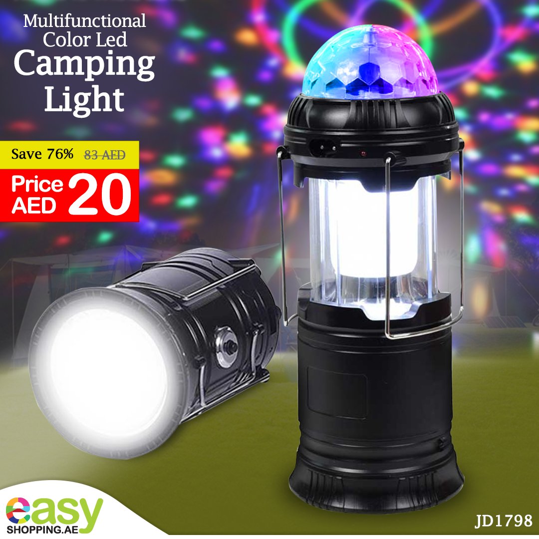 easyshoppingae's tweet photo. Multi-functional Color Led camping Light - JD1798
Save 76%
Price: 20 AED

Buy Now: https://t.co/jbc3JWHS01
To Order: Whatsapp 0529528844

Today Deals: https://t.co/7RGOZCkGx0
Cash On Delivery https://t.co/IcOdRYsGmf
