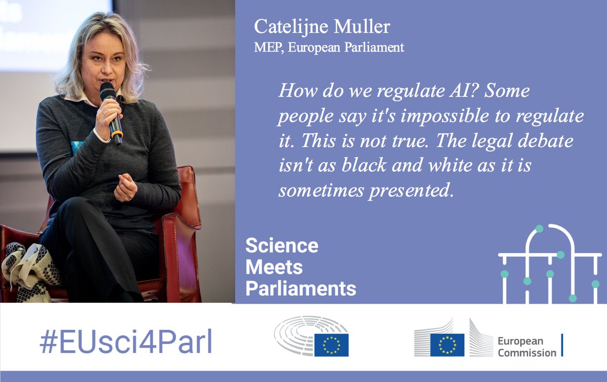 EU_ScienceHub's tweet image. How do we regulate #AI? Some people say it&apos;s impossible to regulate it. This is not true. The legal debate isn&apos;t as black and white as it is sometimes presented - @MullerCatelijne #EUsci4PARL #ArtificialIntelligence