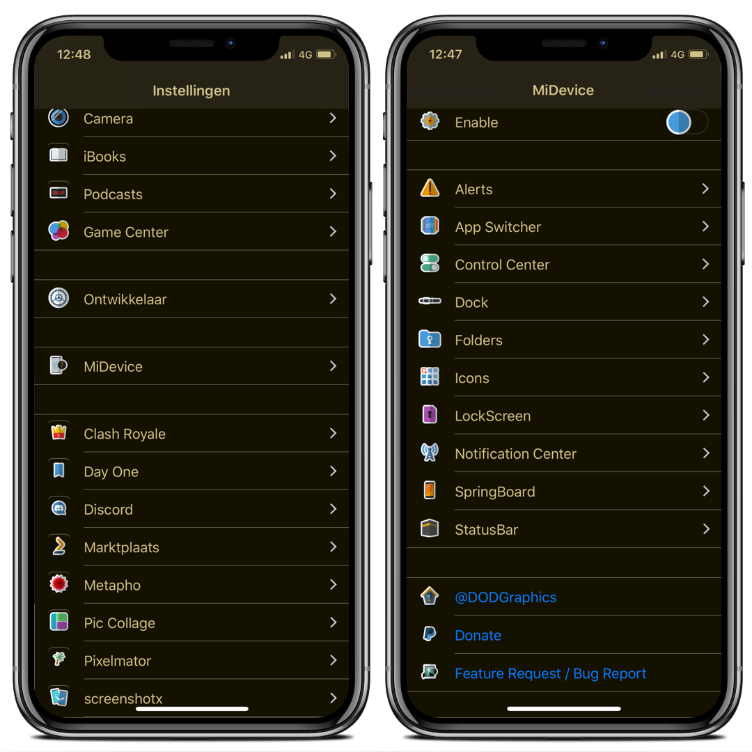 BuufJuiced's tweet photo. Redoing all the Cydia Tweak settings for the excellent #Vinillo theme @dexterilgatto . Looks much better then stock options. https://t.co/36wqaEbMqy