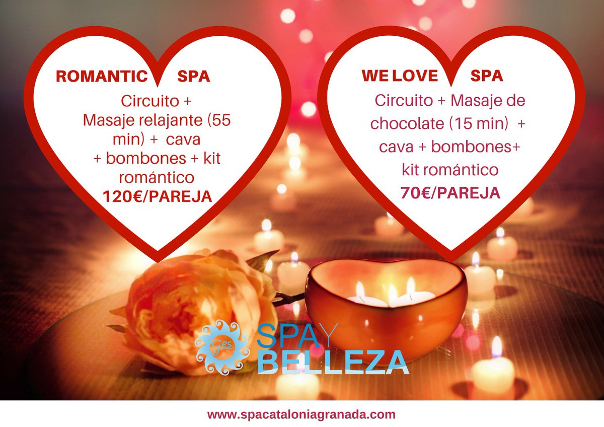 SpayBellezaWeb's tweet photo. Queremos que este año el día de #sanvalentin sea inolvidable para todas las parejas que se acerquen a nuestras instalaciones. Sorprende a tu pareja con una velada exclusiva que quedará en su memoria durante muchísimo tiempo. 
#spaybelleza #regalosanvalentin #spacataloniagranada https://t.co/f9lQK5BJW1