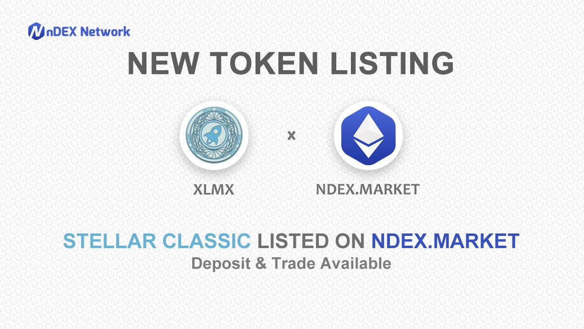 #nDEXMarket opens trading for @classicsstellar 
Happy Trading :  ndex.market/#!/trade/XLMX-… … …
$NDX $NDT #nDEXNetwork #nEXBit #BlockHat #ROBODAX