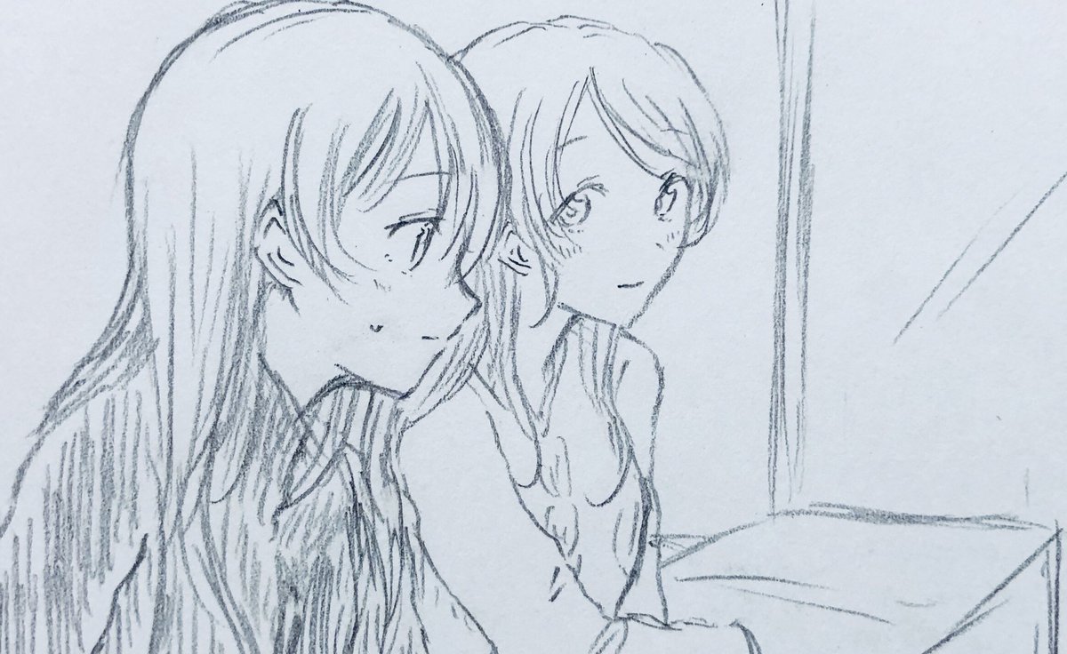 同じ講義受けられることになって嬉しすぎて前を見ない絵里ちゃんと集中しようと頑張る海未ちゃん。大学生えりうみ
 #毎週水曜はえりうみの日 