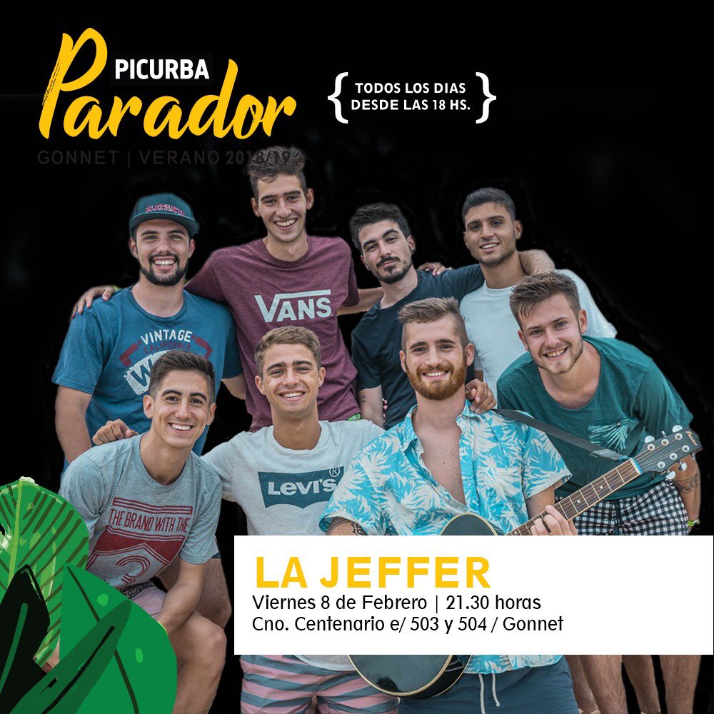 📢🎵 MÚSICA EN ViVO en #PicurbaParador 🎵 Para alquilar balcones 💣 📢

👉🏻 Andá agendándote la fecha🎙Este viernes 8 de febrero , a partir de las 21.30 hs suena en vivo <a href="/lajeffer_/">La Jeffer</a> 🎙😃

Ponele onda a tu verano, vení a disfrutar de #PicurbaParador 🏖 🍹🍔🍻🍕🍦