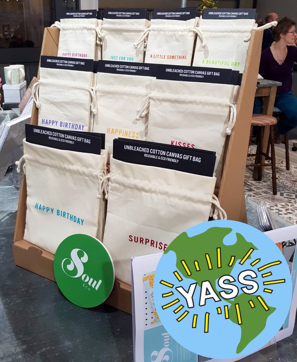 Unbleached cotton gift bags - reusable, eco-friendly, and gosh darn lovely! 
#SpringFair2019