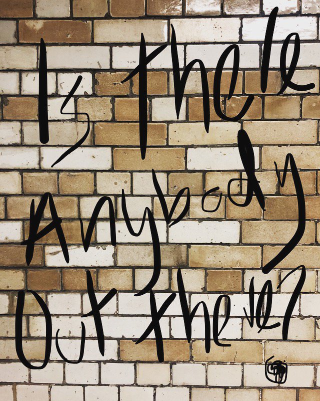 caxton_works's tweet photo. Is there? 

#isthereanybodyoutthere #socialmedia  #anotherbrickinthewall #pinkfloyd #thewall #london #underground #tiles #caxton #works #caxtonworks #community #caxtoncommunity https://t.co/eLK5rix0Sl