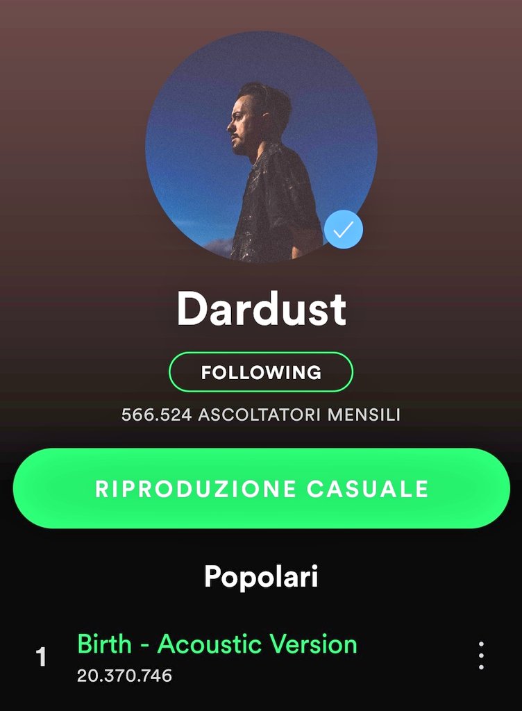 Comunque volevo segnalare a tutti i giornalisti che un direttore d'orchestra a #Sanremo2019 ha su #Spotify molti più ascoltatori della metá degli artisti in gara. Questa per me è una notizia. #perdire #sapevatelo #Musica #DarioFaini #Dardust