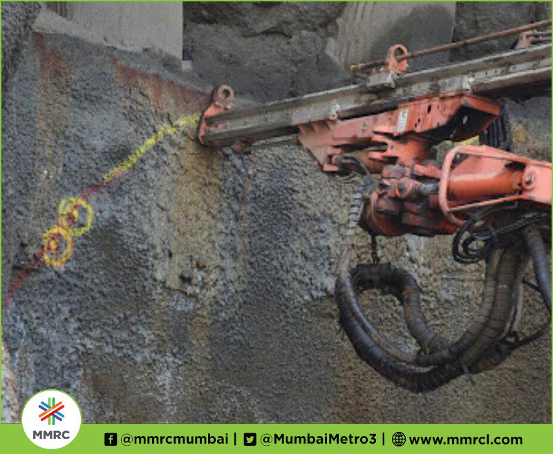 MumbaiMetro3's tweet photo. Tunneling by New Austrian Tunneling Method (NATM ) commenced today at the south end of BKC Station for the 153m long tunnel below Mithi River. This will facilitate stabling of spare train during operations. This will also act as a Sick Siding. https://t.co/HuYtVuZjMc