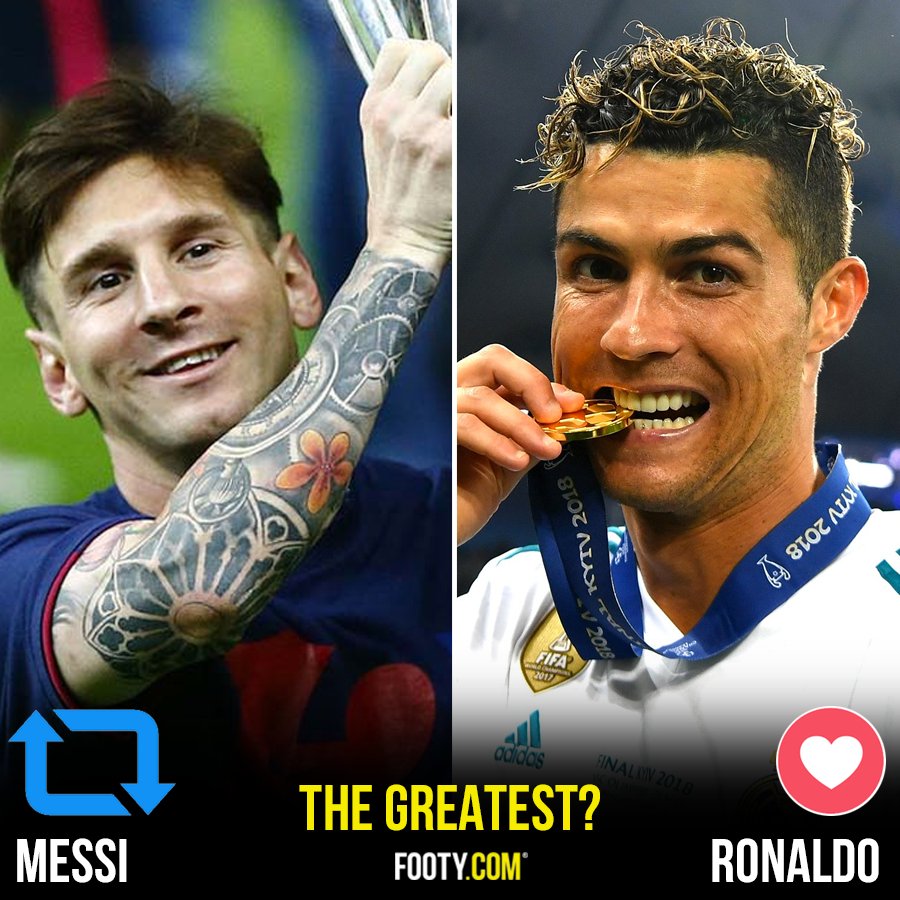 footydotcom's tweet image. Go on then. We'll go there, because why not?

You can only take one of these all time greats at their peak. Who do you go for and why? 🐐🐐

🔁 = Lionel Messi
❤️ = Cristiano Ronaldo
