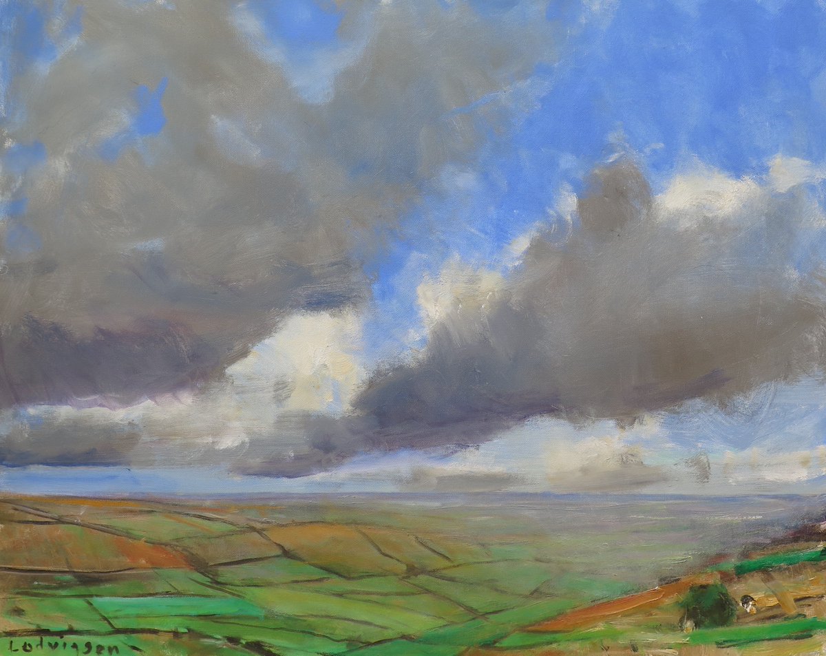 This is a view of #Farndale from #BlakeyRigg which I did during the summer. I've just put it on my artfider page artfinder.com/malcolm-ludvig… in the vain hope that somebody will buy it.