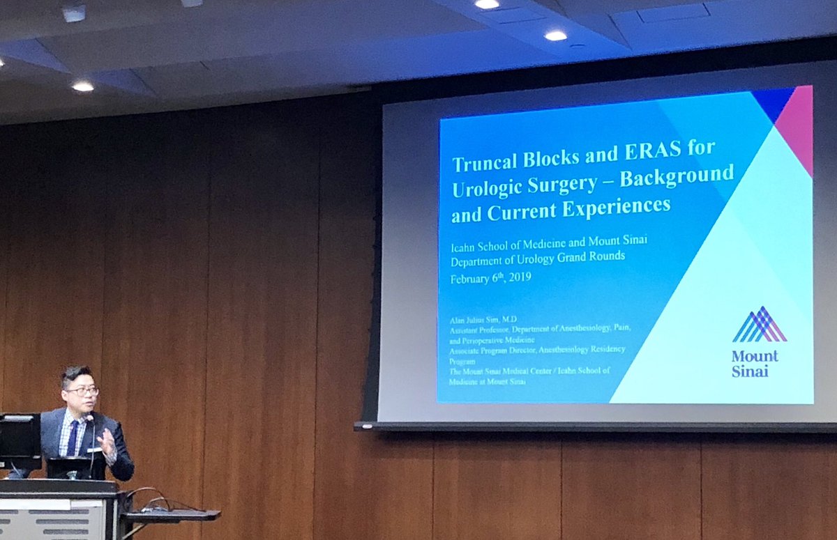 IntegrativeUrol's tweet photo. Nice GR this morning, Alan Sim discussing #ERAS and #truncalblocks in #urologic #surgery We care more about pain control and bowel movements, patients just care about returning quickly to their normal daily routines #postoperativepain https://t.co/xxqzPRaxdq