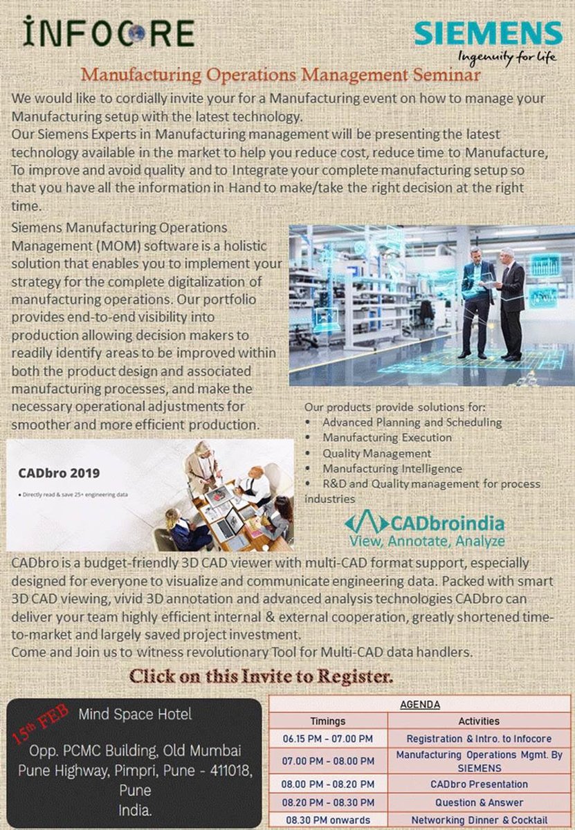 cnctimes's tweet photo. Click on this link to register now!
@AnubhabHazra @SiemensPLM_IN @ZWSOFT
#CADbro #india #cnctimes #pune #infocore #cadbro2019
https://t.co/rmrSbYt4as https://t.co/ASVeXOVed4