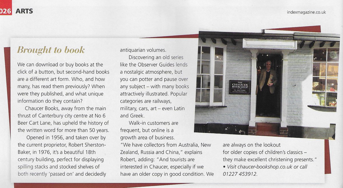The February 2019 issue of The Canterbury Index Magazine includes this very nice article about the shop! #bookshop #Canterbury