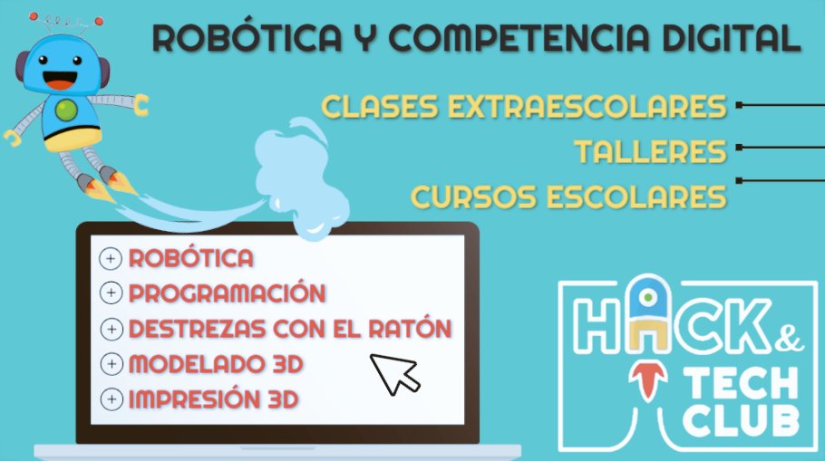 hackandtechclub's tweet image. En Hack &amp;amp; Tech creamos y desarrollamos proyectos de Tecnología para la Educación en Competencia Digital.

#EdTech #RobóticaEducativa #Robótica #Programación #Tic #Diversión #Motivación #Juego #Creatividad #hytclub
