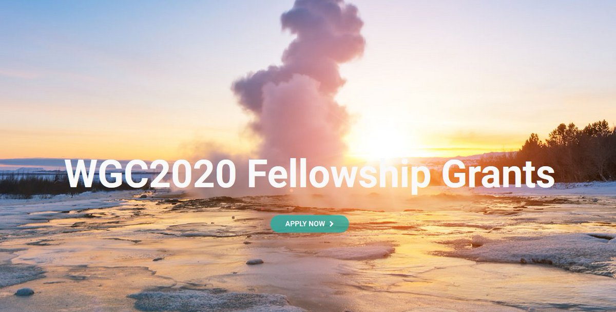 WGCongress2020's tweet photo. You submitted your abstract and are looking for financial support to attend the #WGC2020? Check out the WGC2020 Fellowship Grants Programme and find out if you are eligible at: https://t.co/B0C9jDBks1
#geothermal https://t.co/vbLvOnqwTM