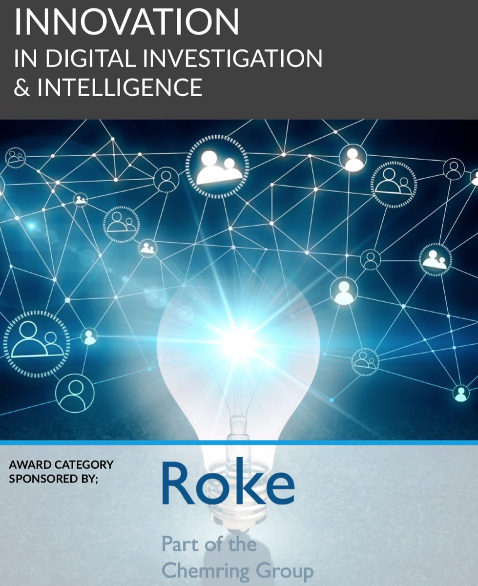 Category 5 New for 2019: INNOVATION. Opening from return sponsor @RokeManor. Hugely competitive category with great nominations from <a href="/SouthEastROCU/">SEROCU</a> <a href="/LancsPolice/">Lancashire Police</a> <a href="/HantsPolice/">Hampshire Police</a> <a href="/metpoliceuk/">Metropolitan Police</a> <a href="/HMRCgovuk/">HM Revenue & Customs</a> <a href="/NCA_UK/">National Crime Agency (NCA)</a> <a href="/PoliceServiceNI/">Police Service NI</a> <a href="/bedspolice/">Bedfordshire Police</a> <a href="/WestYorksPolice/">West Yorkshire Police</a> <a href="/ukhomeoffice/">Home Office</a> <a href="/WMPolice/">West Midlands Police</a> 👏🏻💡